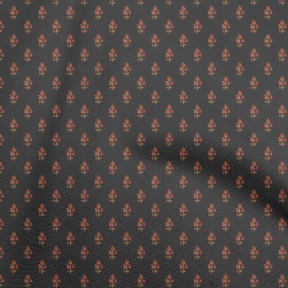 oneOone Polyester Spandex Rust Brown Fabric Block Sewing Material Print Fabric By The Yard 56 Inch Wide-ZU