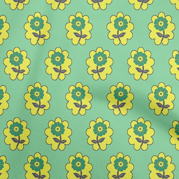 oneOone Polyester Spandex Sea Green Fabric Asian Block Sewing Fabric By The Yard Printed Diy Clothing Sewing Supplies 56 Inch Wide