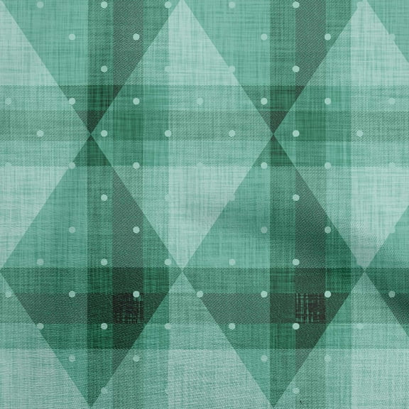 oneOone Polyester Spandex Sea Green Fabric Check Argyle Dot Quilting Supplies Print Sewing Fabric By The Yard 56 Inch Wide