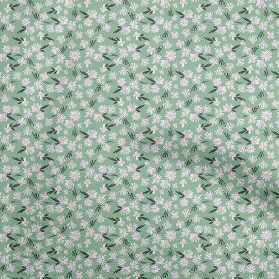 oneOone Polyester Spandex Sea Green Fabric Floral Fabric For Sewing Printed Craft Fabric By The Yard 56 Inch Wide