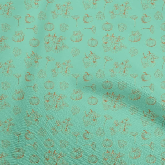 oneOone Polyester Spandex Sea Green Fabric Harvest Craft Projects Decor Fabric Printed By The Yard 56 Inch Wide