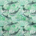 thumbnail image 1 of oneOone Polyester Spandex Sea Green Fabric Ocean Dolphin Sewing Craft Projects Fabric Prints By Yard 56 Inch Wide, 1 of 4