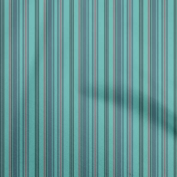 oneOone Polyester Spandex Sea Green Fabric Stripes Craft Projects Decor Fabric Printed By The Yard 56 Inch Wide-S9