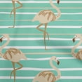 thumbnail image 1 of oneOone Polyester Spandex Sea Green Fabric Tropical Flamingo With Stripes Sewing Material Print Fabric By The Yard 56 Inch Wide, 1 of 4