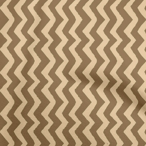 oneOone Polyester Spandex Tawny Brown Fabric Chevron Sewing Fabric By The Yard Printed Diy Clothing Sewing Supplies 56 Inch Wide