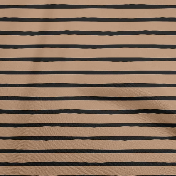 oneOone Polyester Spandex Tawny Brown Fabric Stripes Sewing Craft Projects Fabric Prints By Yard 56 Inch Wide