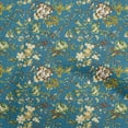 thumbnail image 1 of oneOone Polyester Spandex Teal Blue Fabric Florals Dress Material Fabric Print Fabric By The Yard 56 Inch Wide, 1 of 4