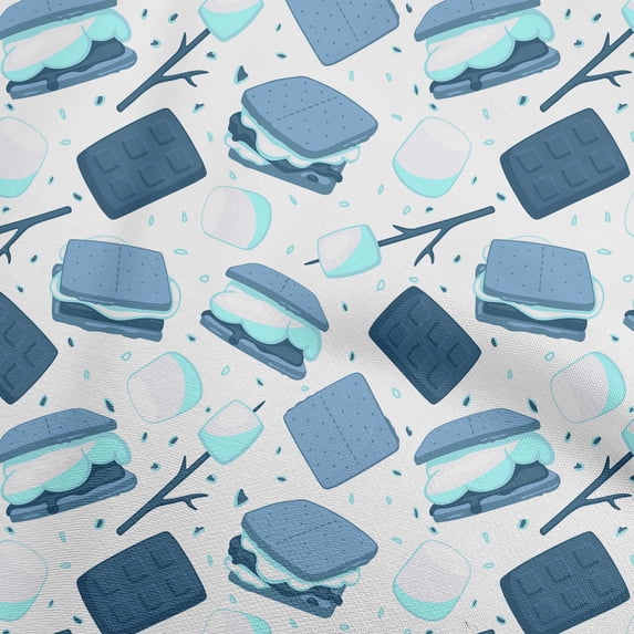 oneOone Polyester Spandex Teal Blue Fabric Food Quilting Supplies Print Sewing Fabric By The Yard 56 Inch Wide