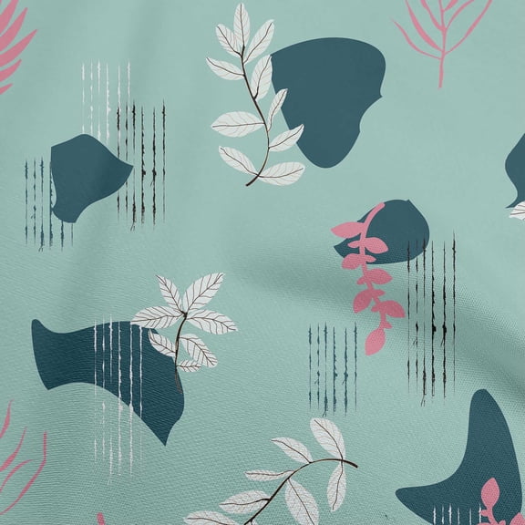 oneOone Polyester Spandex Teal Green Fabric Abstracts Sewing Material Print Fabric By The Yard 56 Inch Wide