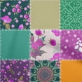 thumbnail image 1 of oneOone Polyester Spandex Teal Green Fabric Asian Mix Floral Diy Clothing Quilting Fabric Print Fabric By Yard 56 Inch Wide, 1 of 1