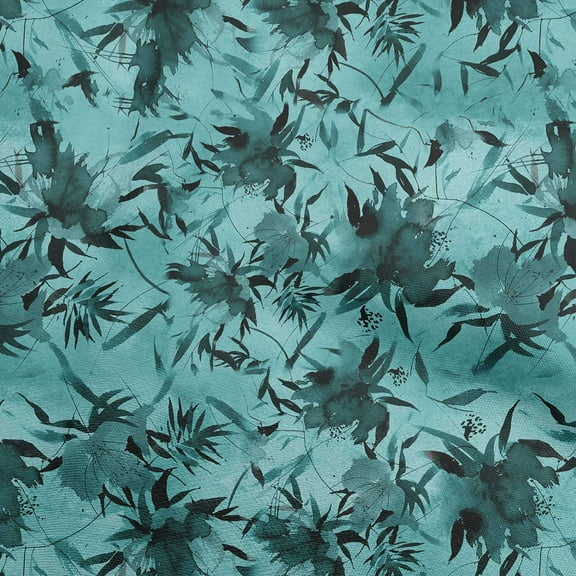 oneOone Polyester Spandex Turquoise Blue Fabric Abstract Floral Sewing Fabric By The Yard Printed Diy Clothing Sewing Supplies 56 Inch Wide