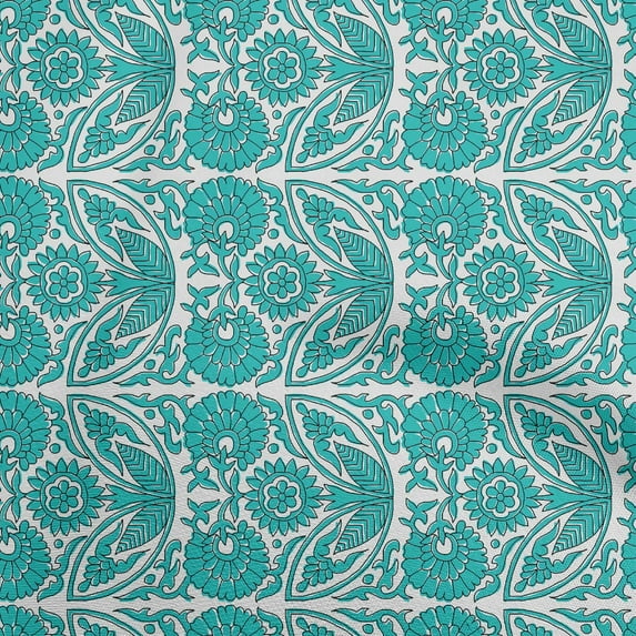 oneOone Polyester Spandex Turquoise Blue Fabric Block Craft Projects Decor Fabric Printed By The Yard 56 Inch Wide