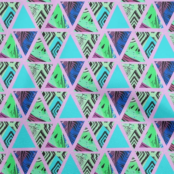 oneOone Polyester Spandex Turquoise Blue Fabric Geometric Tropical Texture Sewing Material Print Fabric By The Yard 56 Inch Wide