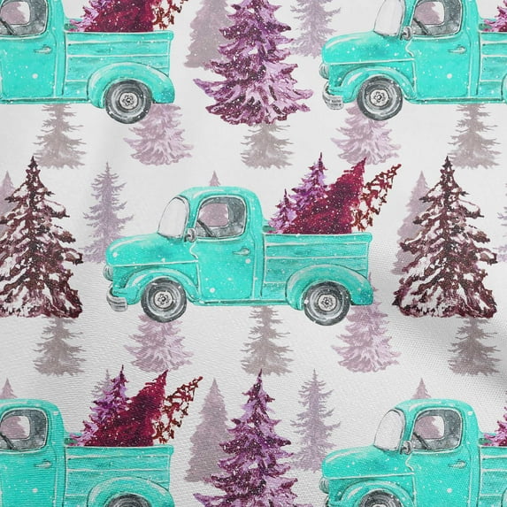 oneOone Polyester Spandex Turquoise Blue Fabric Merry Christmas Sewing Craft Projects Fabric Prints By Yard 56 Inch Wide