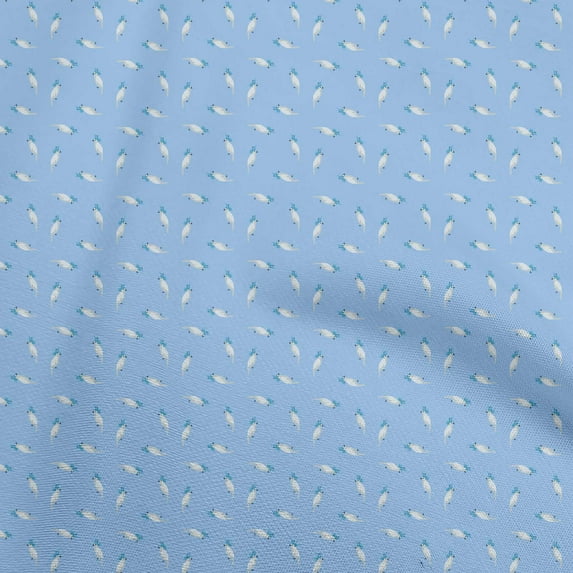oneOone Polyester Spandex Turquoise Blue Fabric Parrot Sewing Craft Projects Fabric Prints By Yard 56 Inch Wide