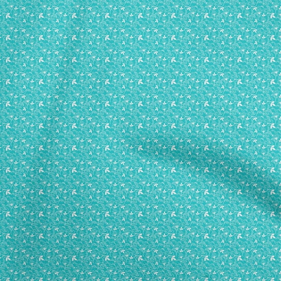oneOone Polyester Spandex Turquoise Blue Fabric Toile Sewing Craft Projects Fabric Prints By Yard 56 Inch Wide