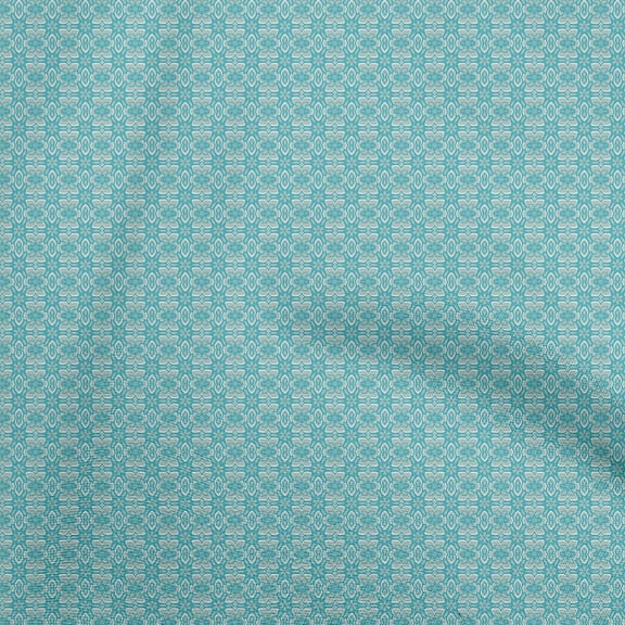 oneOone Polyester Spandex Turquoise Blue Fabric Tribal Sewing Craft Projects Fabric Prints By Yard 56 Inch Wide