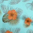 thumbnail image 1 of oneOone Polyester Spandex Turquoise Blue Fabric Tropical Hibiscus Floral Craft Projects Decor Fabric Printed By The Yard 56 Inch Wide, 1 of 4