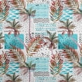 thumbnail image 1 of oneOone Polyester Spandex Turquoise Blue Fabric Tropical Tree With Geometric Texture Fabric For Sewing Printed Craft Fabric By The Yard 56 Inch Wide, 1 of 4