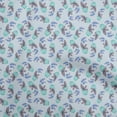 thumbnail image 1 of oneOone Polyester Spandex Turquoise Blue Fabric Watercolor Flower With Pot Sewing Fabric By The Yard Printed Diy Clothing Sewing Supplies 56 Inch Wide, 1 of 4