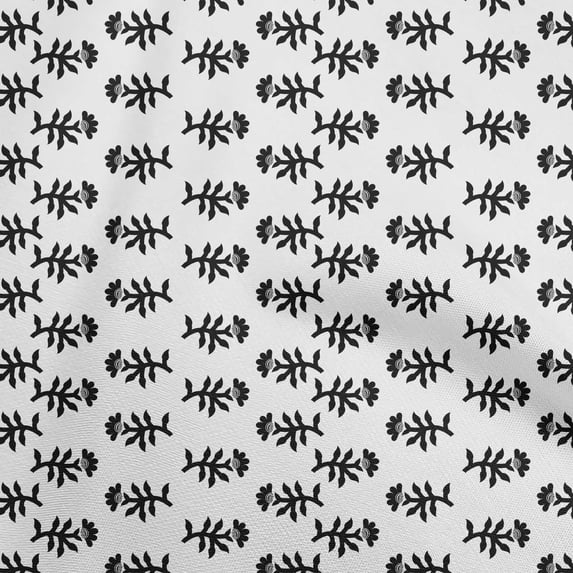 oneOone Polyester Spandex White Fabric Asian Block Sewing Material Print Fabric By The Yard 56 Inch Wide
