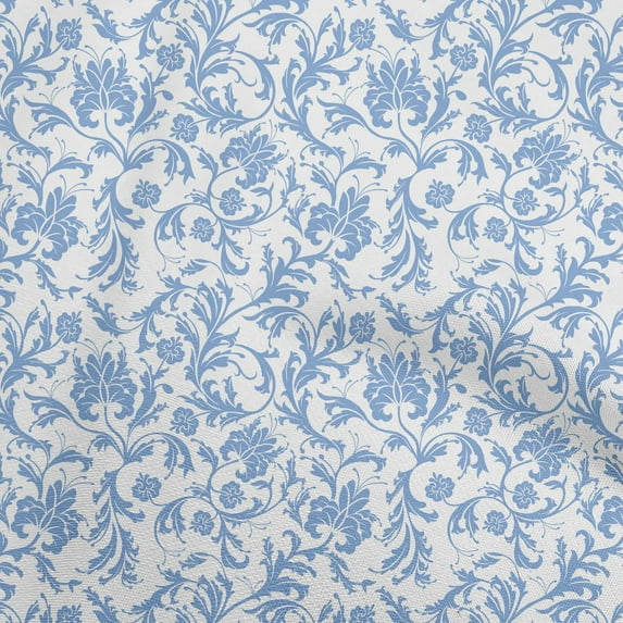 oneOone Polyester Spandex White Fabric Asian Floral Dress Material Fabric Print Fabric By The Yard 56 Inch Wide