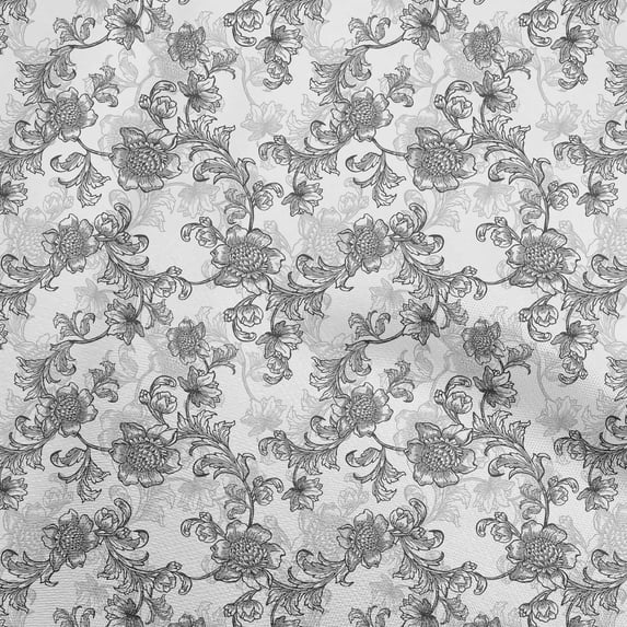 oneOone Polyester Spandex White Fabric Asian Floral Sewing Craft Projects Fabric Prints By Yard 56 Inch Wide