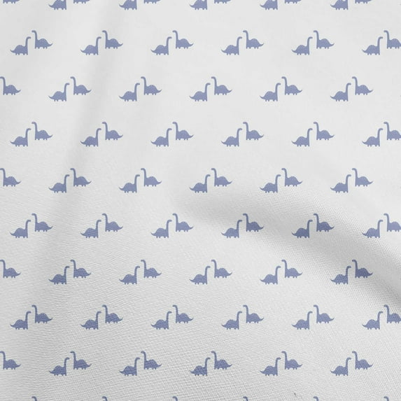 oneOone Polyester Spandex White Fabric Kids Dino Sewing Craft Projects Fabric Prints By Yard 56 Inch Wide