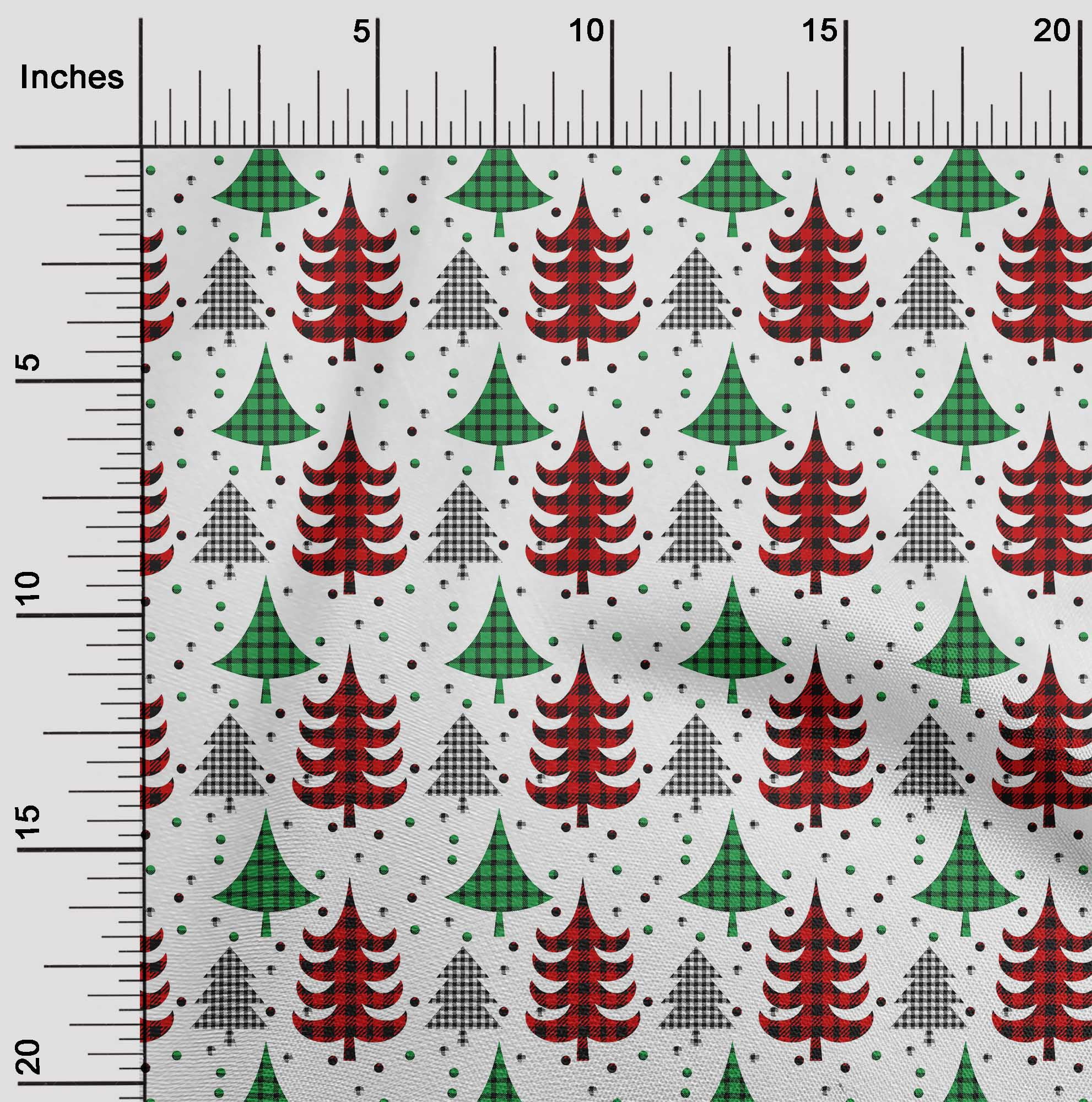 oneOone Polyester Spandex White Fabric Merry Christmas Craft Projects Decor Fabric Printed By The Yard 56 Inch Wide-K9C