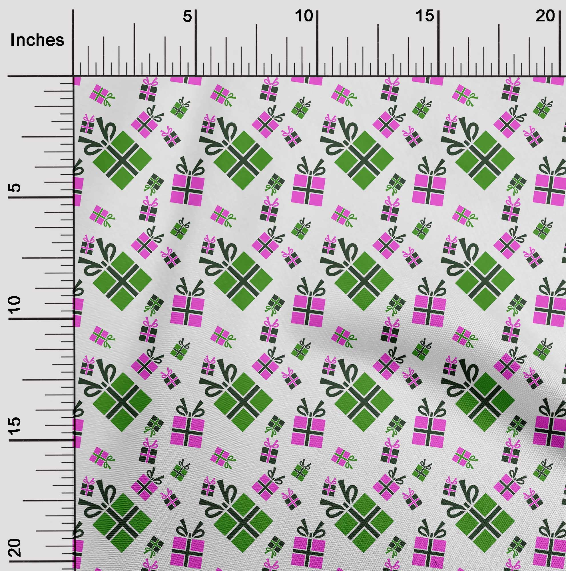 oneOone Polyester Spandex White Fabric Merry Christmas Quilting Supplies Print Sewing Fabric By The Yard 56 Inch Wide
