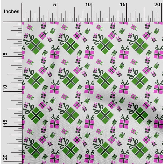 oneOone Polyester Spandex White Fabric Merry Christmas Quilting Supplies Print Sewing Fabric By The Yard 56 Inch Wide