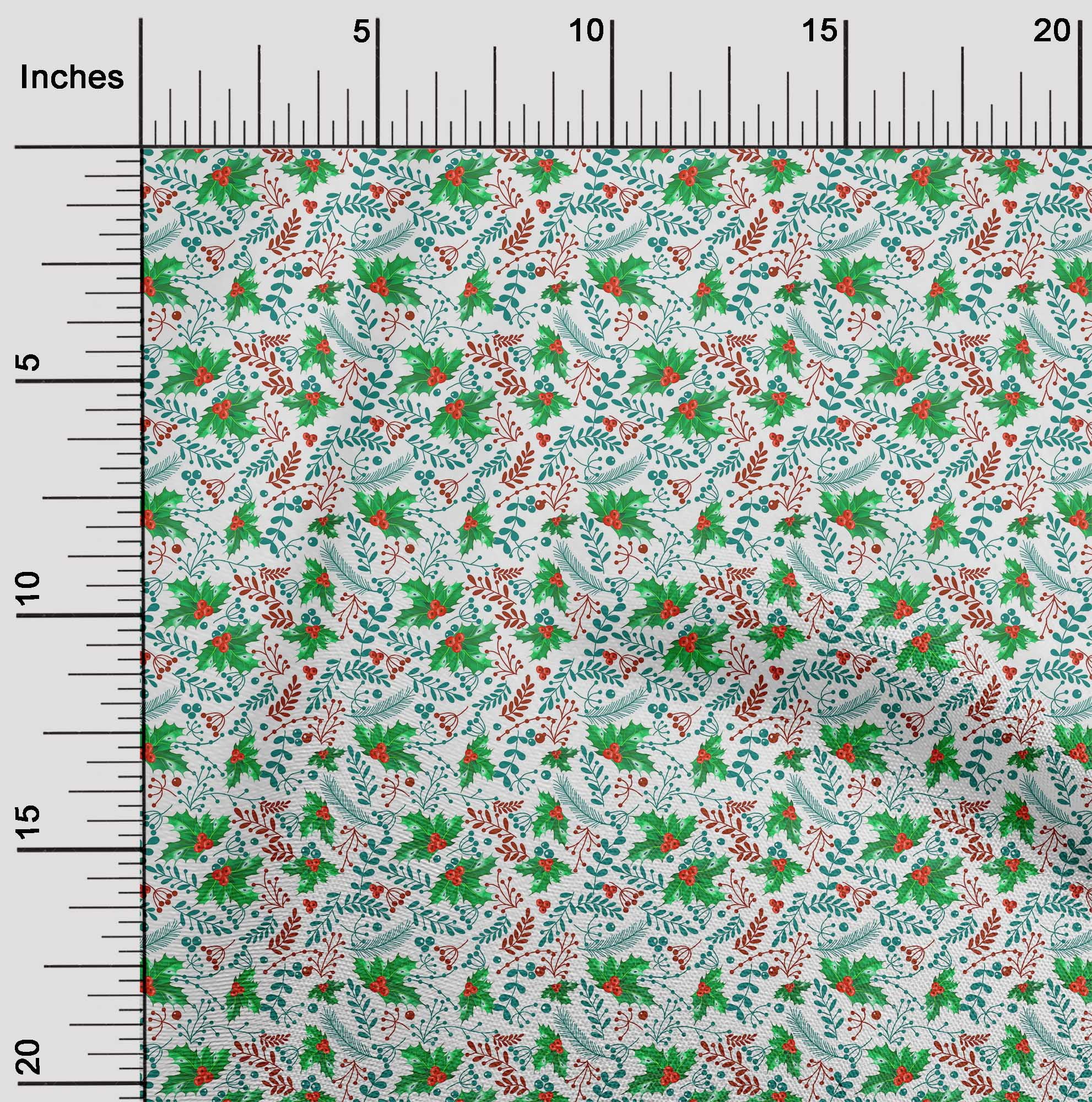 oneOone Polyester Spandex White Fabric Merry Christmas Sewing Craft Projects Fabric Prints By Yard 56 Inch Wide-SXG