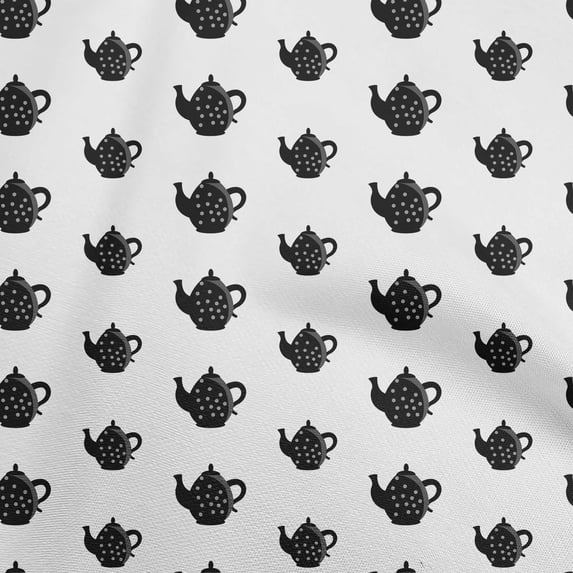 oneOone Polyester Spandex White Fabric Tea Kettle Sewing Craft Projects Fabric Prints By Yard 56 Inch Wide-QN