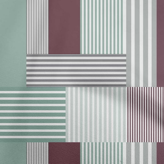 oneOone Polyester Spandex Wine Fabric Stripes Sewing Material Print Fabric By The Yard 56 Inch Wide