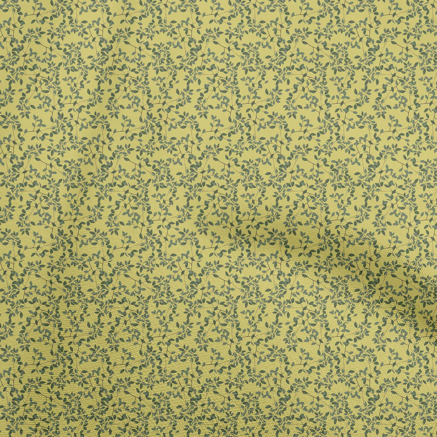oneOone Polyester Spandex Yellow Fabric Leaves Sewing Craft Projects Fabric Prints By Yard 56 Inch Wide