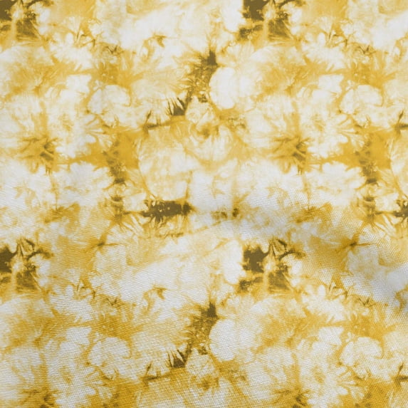oneOone Polyester Spandex Yellow Fabric Tie Dye Sewing Fabric By The Yard Printed Diy Clothing Sewing Supplies 56 Inch Wide