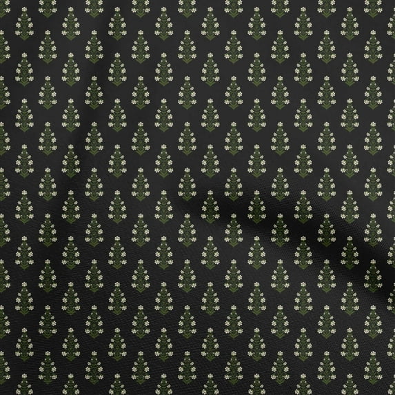 oneOone Rayon Black Fabric Asian Block Craft Projects Decor Fabric Printed By The Yard 56 Inch Wide