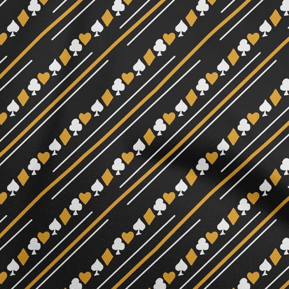 oneOone Rayon Black Fabric Poker Card Craft Projects Decor Fabric Printed By The Yard 56 Inch Wide