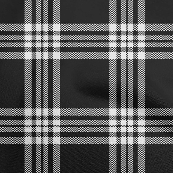 oneOone Rayon Black Fabric Tartan Sewing Craft Projects Fabric Prints By Yard 56 Inch Wide-6775