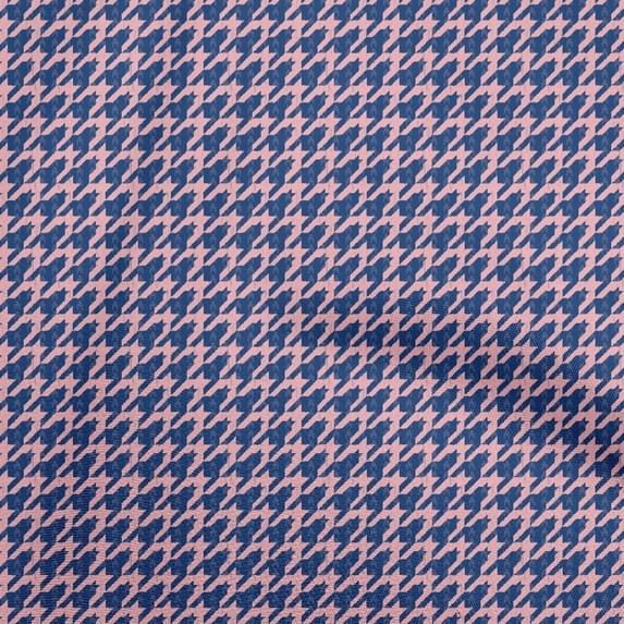 oneOone Rayon Blue Fabric Houndstooth Dress Material Fabric Print Fabric By The Yard 56 Inch Wide