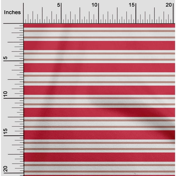 oneOone Rayon Bright Red Fabric Stripes Craft Projects Decor Fabric Printed By The Yard 56 Inch Wide-MPG