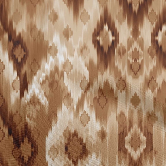 oneOone Rayon Brown Fabric Flame Stitch Sewing Material Print Fabric By The Yard 56 Inch Wide