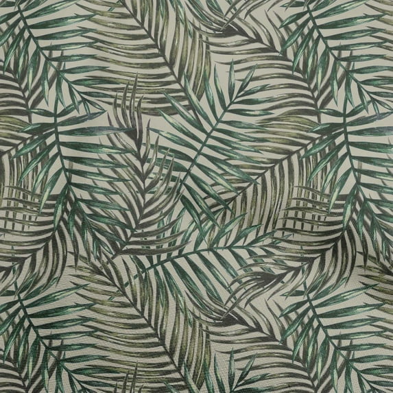 oneOone Rayon Dark Green Fabric Leaves Diy Clothing Quilting Fabric Print Fabric By Yard 56 Inch Wide
