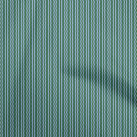 oneOone Rayon Dark Green Fabric Zig Zag & Diy Clothing Quilting Fabric Print Fabric By Yard 56 Inch Wide