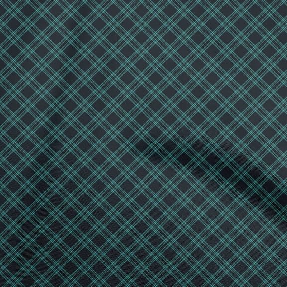 oneOone Rayon Dusty Teal Green Fabric Check Sewing Material Print Fabric By The Yard 56 Inch Wide-RN