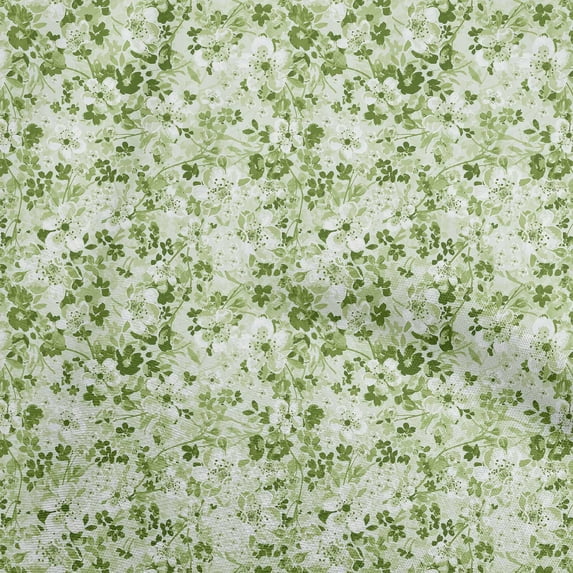 oneOone Rayon Forest Green Fabric Floral Sewing Fabric By The Yard Printed Diy Clothing Sewing Supplies 56 Inch Wide