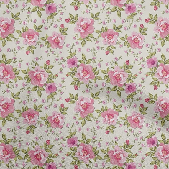 oneOone Rayon Fuschia Pink Fabric Floral Sewing Fabric By The Yard Printed Diy Clothing Sewing Supplies 56 Inch Wide
