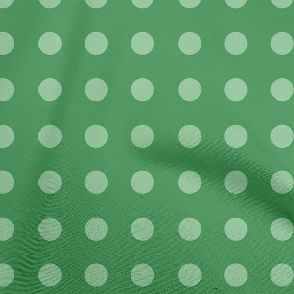 oneOone Rayon Green Fabric Polka Dot Sewing Material Print Fabric By The Yard 56 Inch Wide
