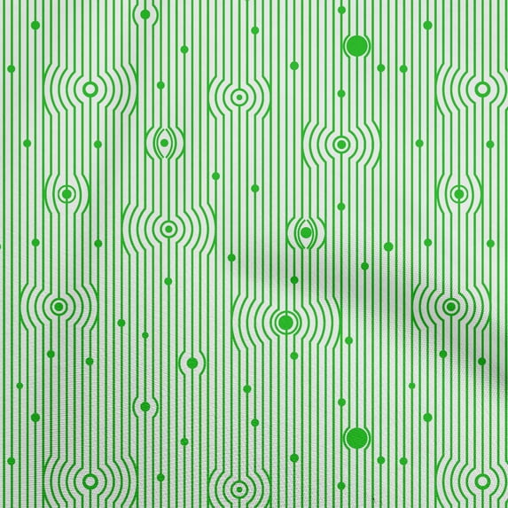 oneOone Rayon Green Fabric Stripes Fabric For Sewing Printed Craft Fabric By The Yard 56 Inch Wide