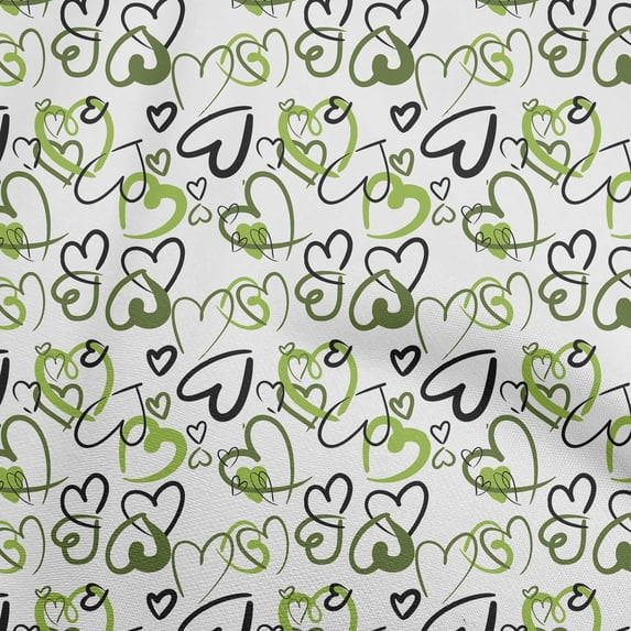 oneOone Rayon Green Fabric Valentine Heart Sewing Craft Projects Fabric Prints By Yard 56 Inch Wide